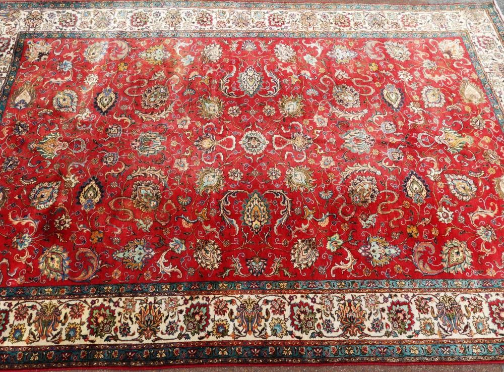 Eastern Floral Red Persian Rug with Blue Borders - Rugs & Carpets ...