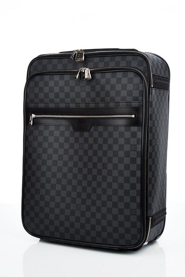 Louis Vuitton Black Taiga Leather Pegase 45 Suitcase Travel Roller