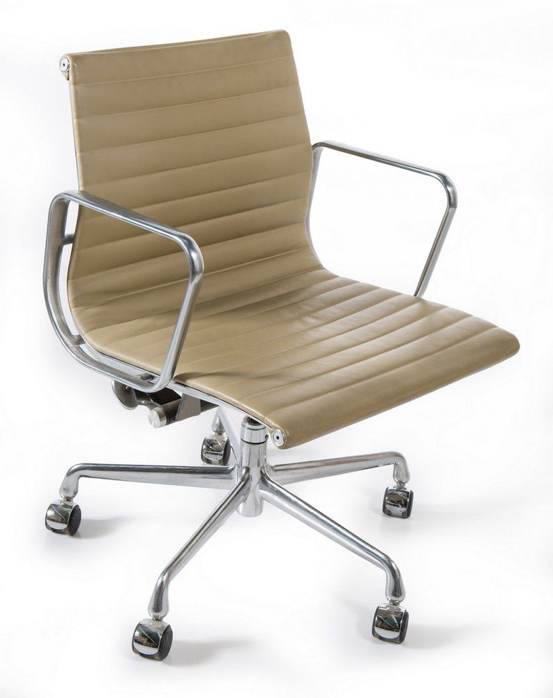 Eames EA335 Grey Leather Chair for Herman Miller - United States ...