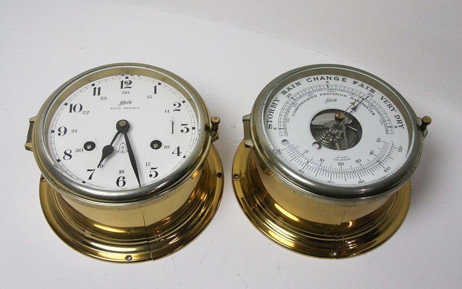 Brass ship clock and barometer set - Nautical Equipment - Office ...