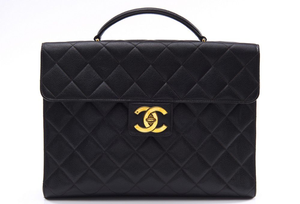 Chanel Black Caviar Attache with Gold Hardware - Handbags & Purses ...