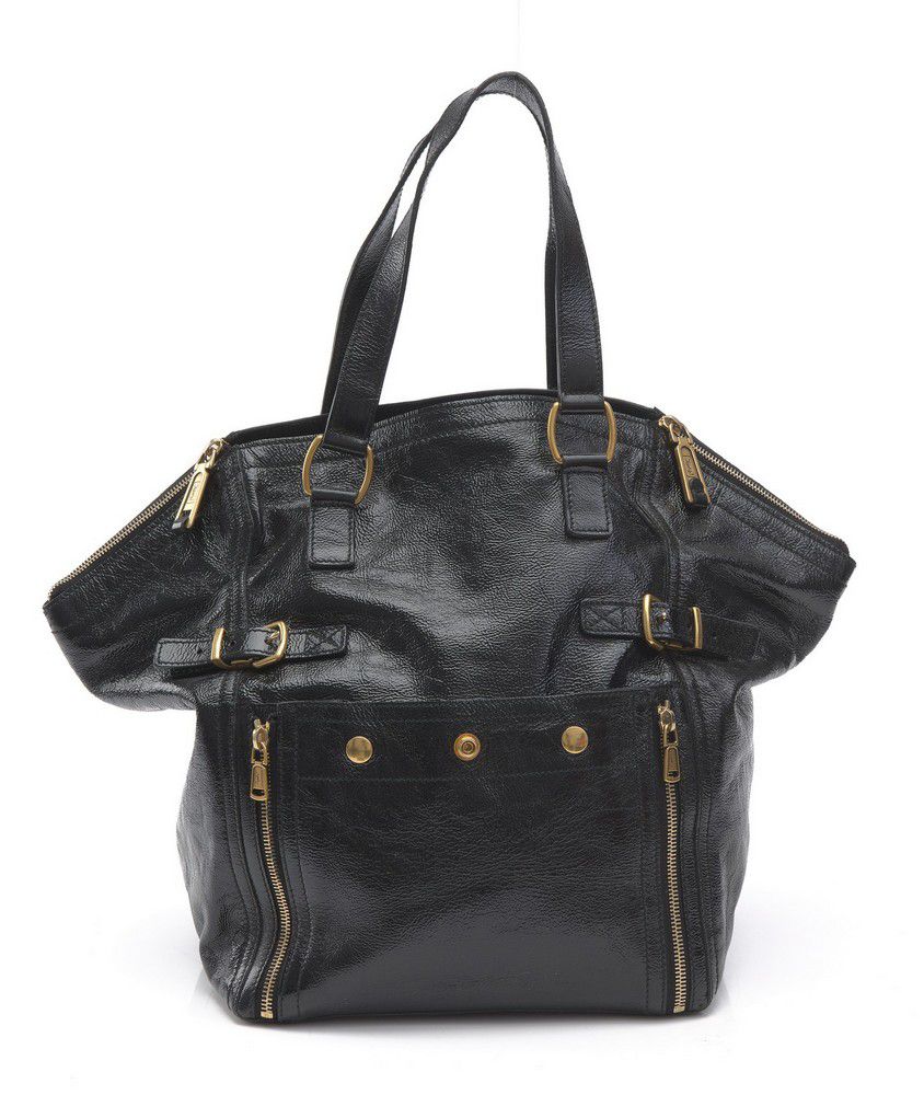YSL Black Patent Leather Downtown Handbag - Handbags & Purses - Costume ...