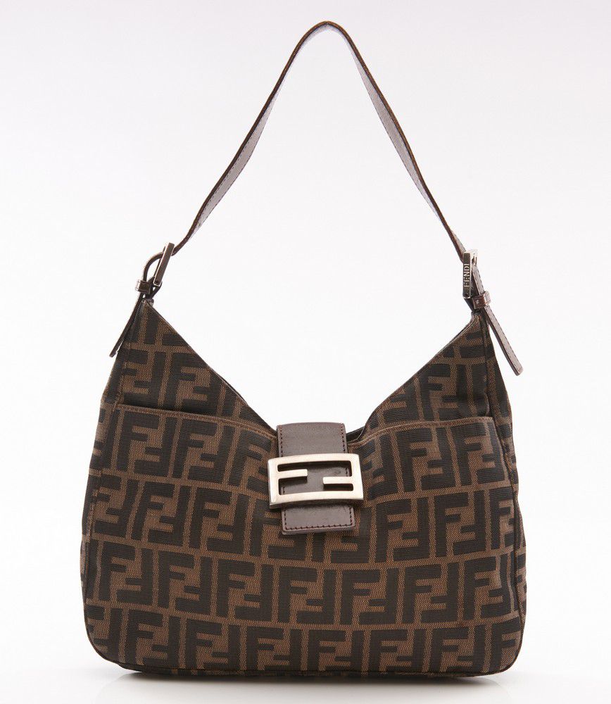 Fendi Croissant Baguette in Zucca Canvas and Leather - Handbags ...