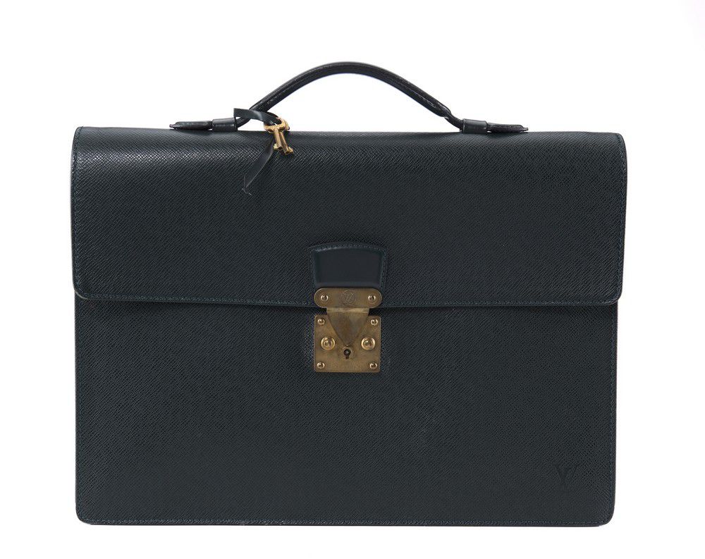 Green Taiga Leather Louis Vuitton Ambassador Briefcase - Luggage ...