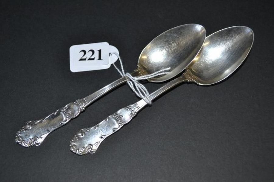 American Silver Tea Spoons Pair - Flatware/Cutlery and Accessories - Silver