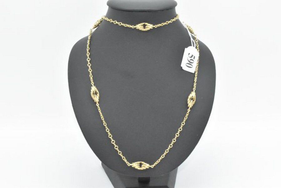82cm Fancy Gold Chain with Hollow Bark Design Links - Necklace/Chain ...