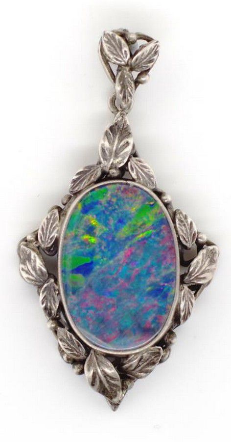 Art & crafts silver and opal triplet pendant attributed to… - Pendants ...