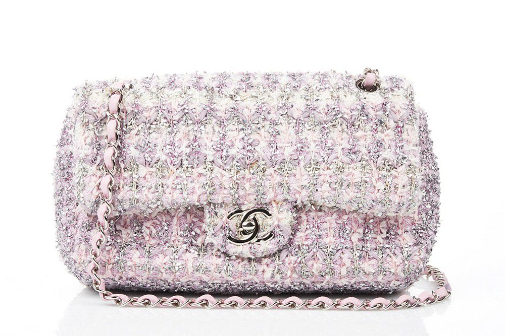 Chanel Pink Tweed Flap Bag with Silver Hardware - Handbags & Purses ...
