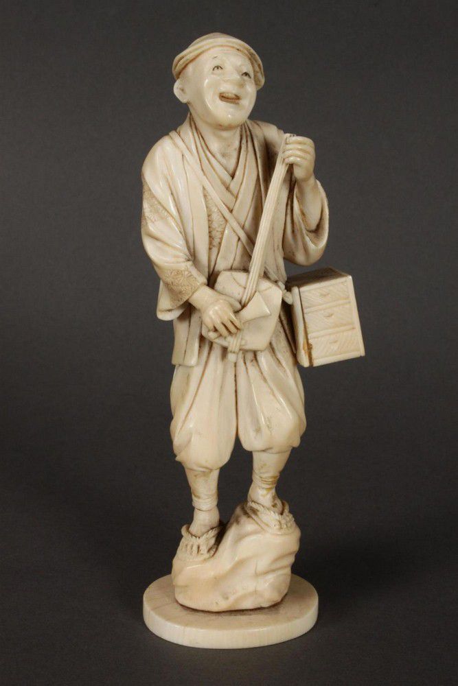 Meiji Ivory Sitar Musician Figure, Signed, 17cm (A/F) - Ivory - Oriental