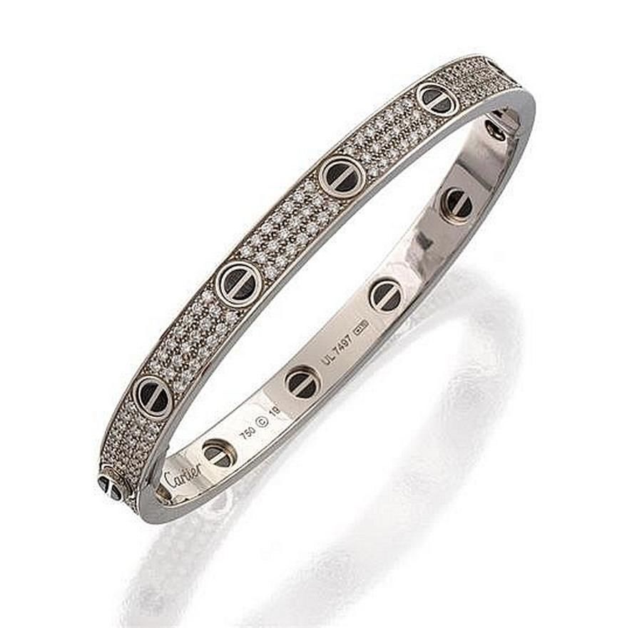 Cartier Diamond and Ceramic 'Love' Bangle - Bracelets/Bangles - Jewellery