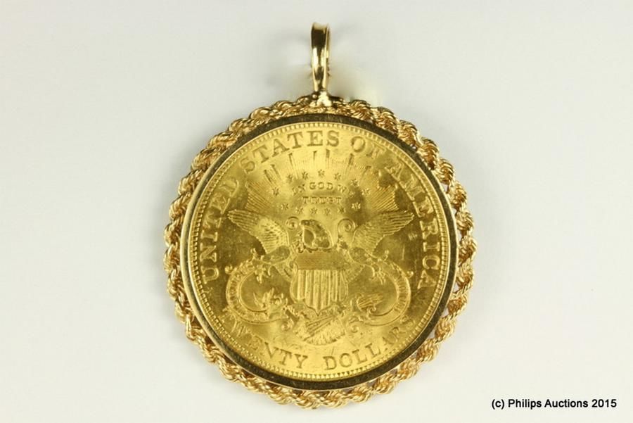 1904 Double Eagle $20 Coin Pendant in 14ct Gold - Pendants/Lockets ...