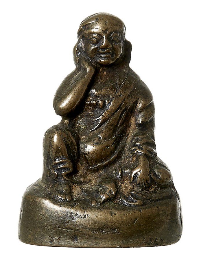 Tiny Tibetan Bronze Milarepa Figure, 19th Century - Bronze - Oriental