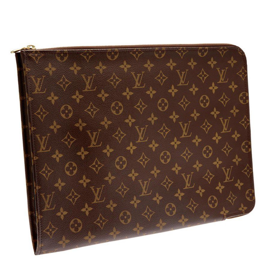 Louis Vuitton Monogram Laptop Case with Leather Trim - Luggage ...