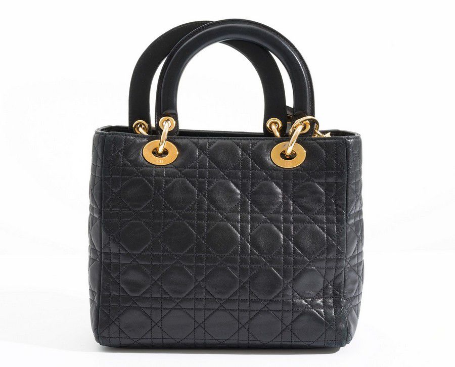 Black Quilted Lady Dior Bag with Gold Hardware - Handbags & Purses ...