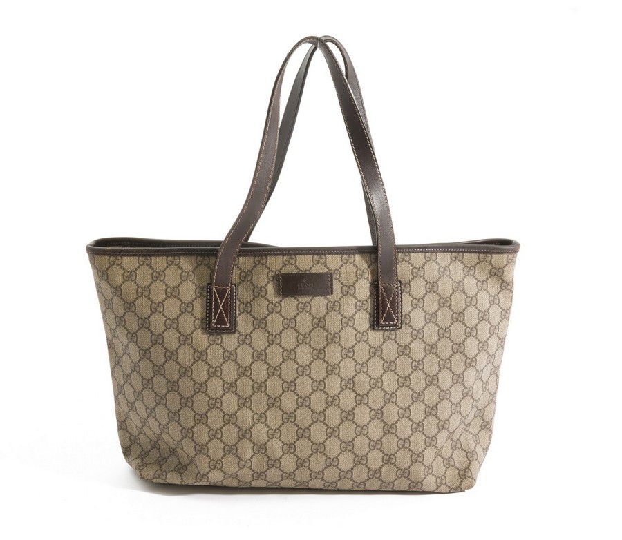 Gucci Supreme Tote Bag with Leather Straps and Hardware - Handbags ...