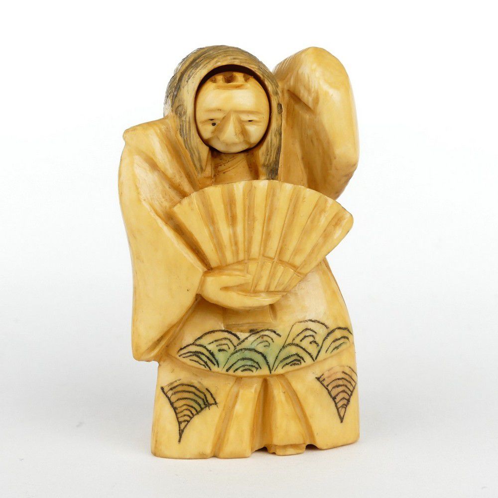 Dual Faced Carved Ivory Netsuke Of Japanese Woman Netsuke Oriental