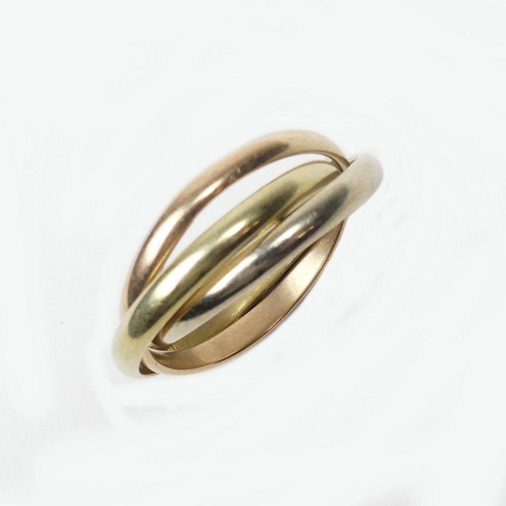 18ct Tri-Colour Gold Russian Wedding Band - Rings - Jewellery