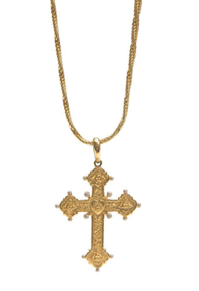 Gold Cross Necklace by Roberto Cavalli - Necklace/Chain - Jewellery