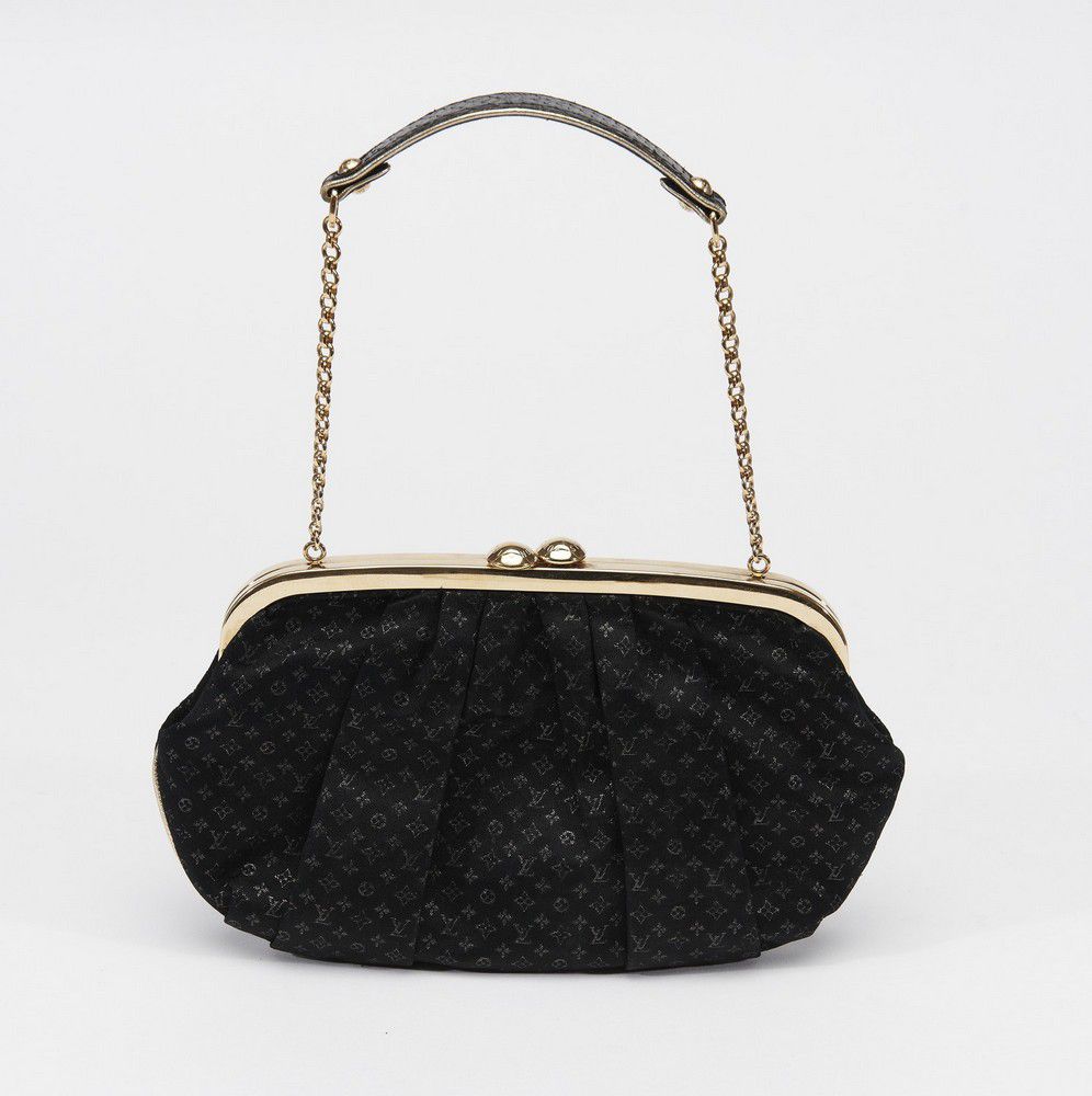 A ball evening bag by Louis Vuitton, styled in black silk with… - Handbags & Purses - Costume ...