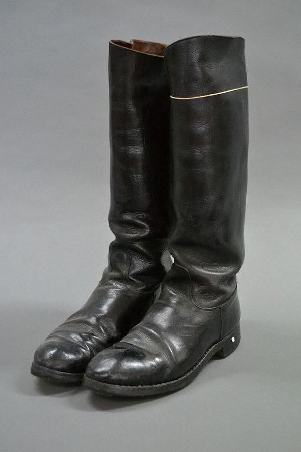 WWII German Officer Black Leather Boots (Pair) - Footwear - Costume ...
