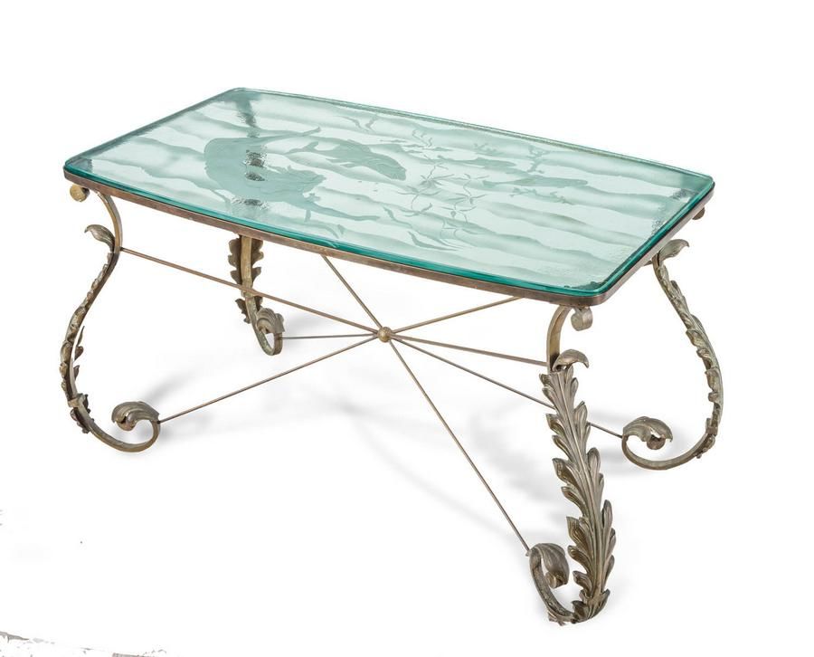Swedish Brass and Glass Coffee Table - Zother - Furniture - Post 1950