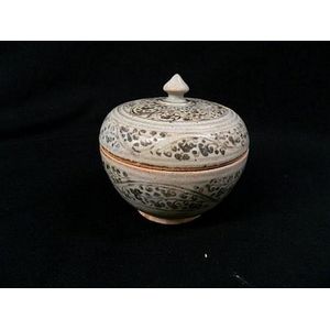 Thai Sawankhalok Footed Bowl with Floral Design - Ceramics - Zother ...