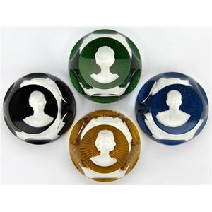 Baccarat crystal sulphide paperweight medallion British Royal…