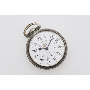 Sterling sold silver pocket watch Women’s K&L Silver Dial. Marked 0,935 K&L hallmarke