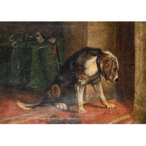 After Edwin Sandseer (British), portrait of a dog, oil on&hellip;