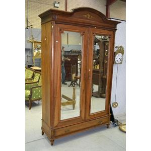 French Walnut Armoire - Antique, 233 X 144 Cm - Wardrobes - Furniture