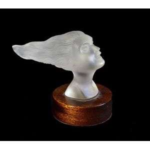 An Art Deco Speed girl glass radiator car mascot, c.…