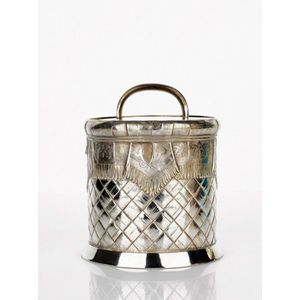 Russian silver Trompe L'oeil caviar pot, Moscow 1899-1908,…