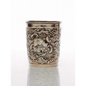 Russian silver beaker, Moscow c. 1750, decorated with 3…
