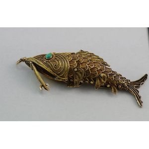 Articulated Silver Gilt Fish Pendant - Pendants/Lockets - Jewellery