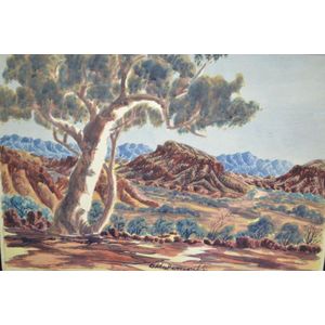 OTTO PAREROULTJA 'Central Australian Landscape' watercolour,…