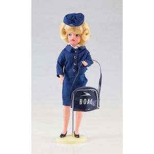 Blonde hair Sindy wearing Air Hostess with BOAC overnight bag…