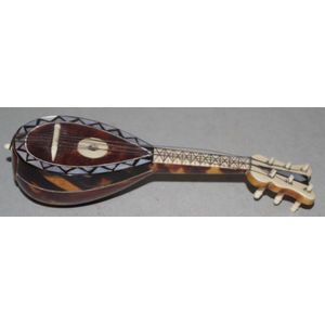 Vintage miniature tortoiseshell mandolin 14.5 cm long