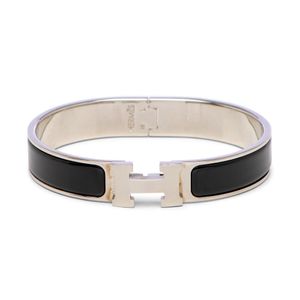 Hermes Black Enamel Clic H Bangle - Bracelets/Bangles - Jewellery