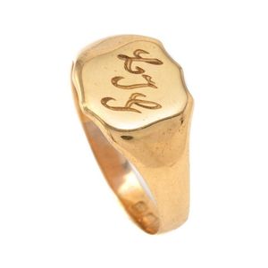 18ct Gold Gents Signet Ring with Inscription 