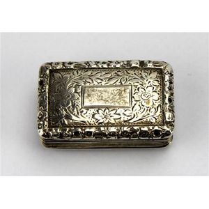 Floral Engraved Sterling Silver Vinaigrette, Birmingham 1825 ...