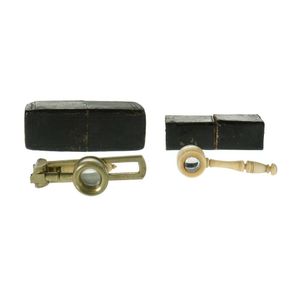 18th century simple microscope & 1 microscope lens. Each with…
