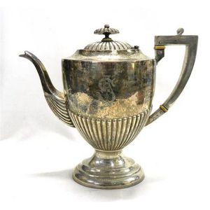 Silver Coffee Pot with Ivory Detail and Engraving - 800 Grade - Tea ...