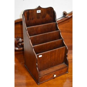 19th century mahogany desk organiser with a single drawer and…