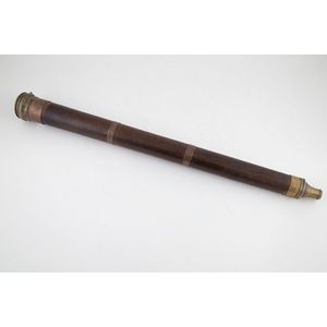 George III mahogany telescope (maker unknown), with brass and…
