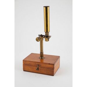 Victorian all brass field pocket microscope, with mirror…