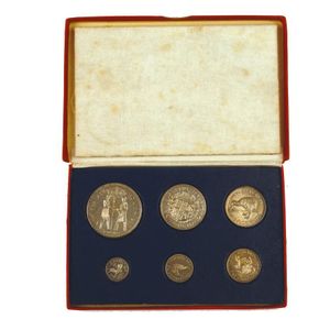 A rare 1935 New Zealand Waitangi proof coin set in original box,…