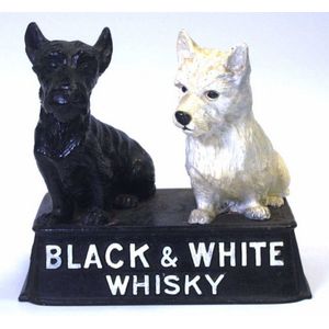 Buchanan's Whisky, black and white cast iron dogs advertising…