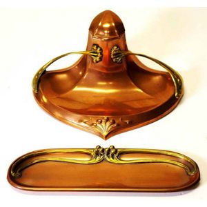 Good antique WMF copper & brass desk set Art Nouveau design in…