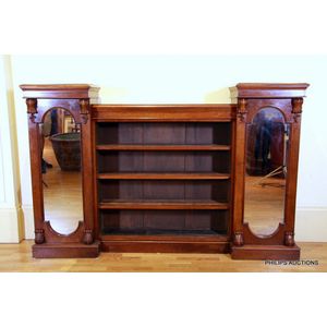 A Victorian mahogany library bookcase, mid 19th century, the&hellip;