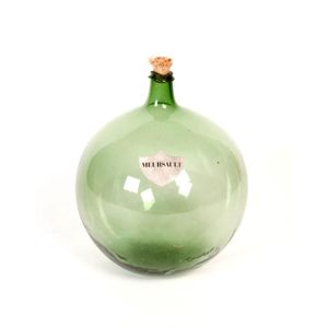 A French glass carboy labelled 'Meursault', approx 45 cm high,…